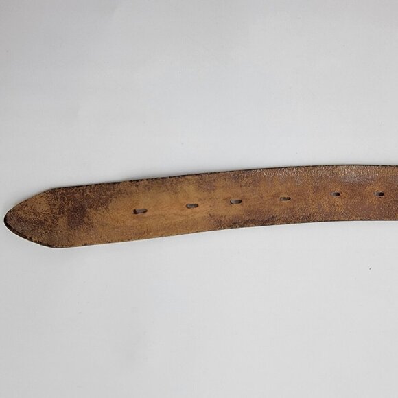 Vintage Tooled Leather Belt Mexico Spellout Ruins Embossed Unique - Picture 6 of 9